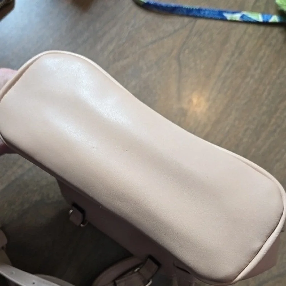 A New Day Tan Mini‎ Backpack Acrylic Top Handle Tan Neutral Casual